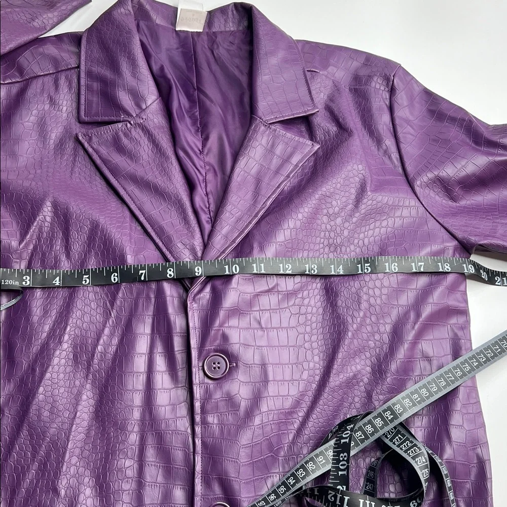 Adult Joker Jacket -‎ Suicide Squad purple vegan leather trench steampunk  S